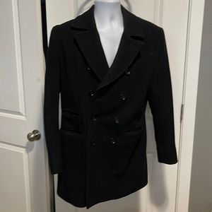 Banana Republic men’s black wool double breasted pea coat size medium